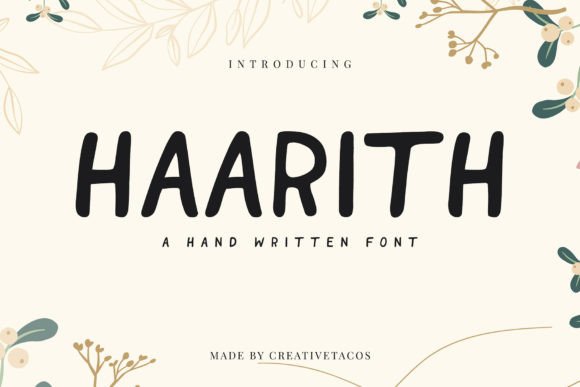 Haarith Font: A Handwritten Display Typeface for Modern Web Design